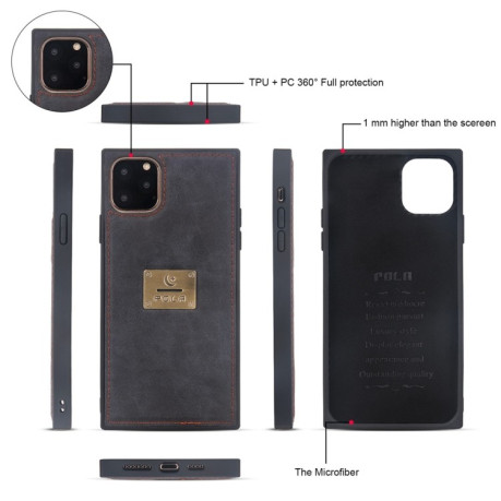 Чехол-кошелек POLA Multi-function Fashion для iPhone 11 Pro Max - черный