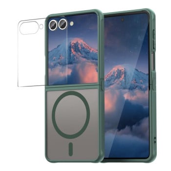 Чохол ENKAY Hat-Prince з MagSafe матовий+скло на Samsung Galaxy Flip 7 - зелений