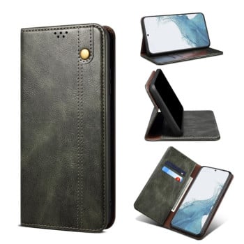 Чехол-книжка Simple из эко-кожи Crazy Horse с воском на Samsung Galaxy A54 5G - зеленый