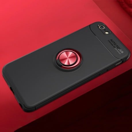 Ударозащитный чехол Metal Ring Holder 360 Degree Rotating на iPhone 6 Plus / 6s Plus - черно-красный