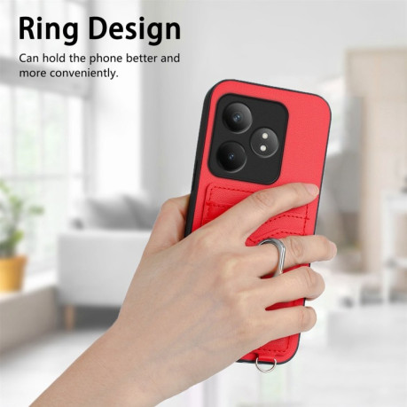 Противоударный чехол R20 Ring Card Holder для Realme GT Neo6 SE - красный