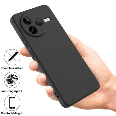 Силиконовый чехол Solid Color Liquid Silicone на Xiaomi Poco F7 Pro - черный