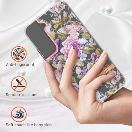 Противоударный чехол Flowers and Plants Series для Samsung Galaxy S22 - Purple Peony