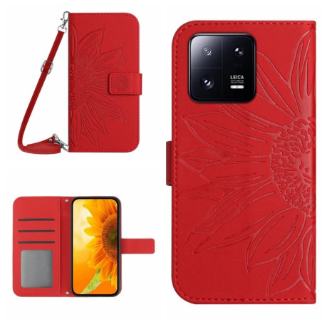 Чохол-книжка Skin Feel Sun Flower для Xiaomi 13 Pro - червоний