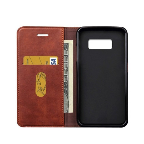 Кожаный чехол-книжка Retro Crazy Horse Texture для Samsung Galaxy S8 / G950-коричневый
