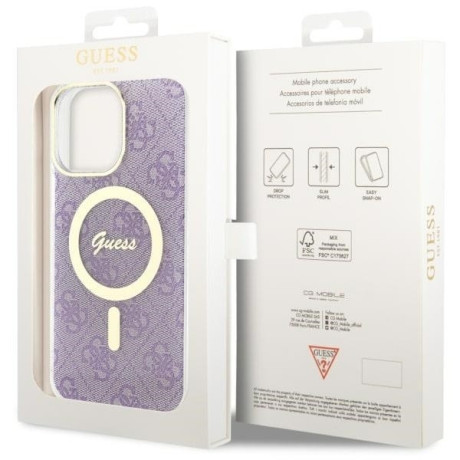 Оригінальний чохол Guess 4G MagSafe для iPhone 14 Pro Max - purple