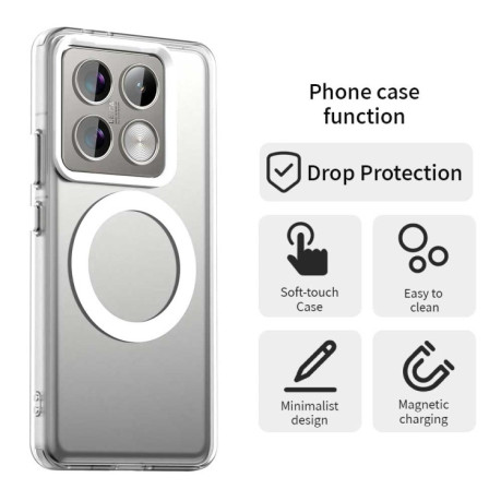 Протиударний чохол MagSafe Holder PC Hybrid для Xiaomi 14T Pro - білий