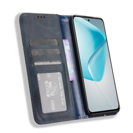 Чохол-книжка Magnetic Buckle Retro Crazy Horse Texture на Infinix Hot 50 Pro+ 4G - синій