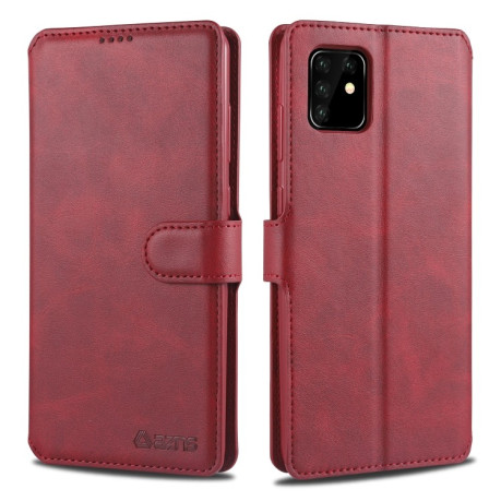Чехол-книжка AZNS Calf Texture на Samsung Galaxy A81/M60S/Note 10 Lite - винно-красный