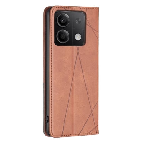 Чохол-книжка Rhombus Texture для Xiaomi Redmi Note 13 4G - коричневий