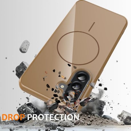 Чохол Glossy TPU Shockproof з MagSafe на Samsung Galaxy A17 5G/4G - золотий