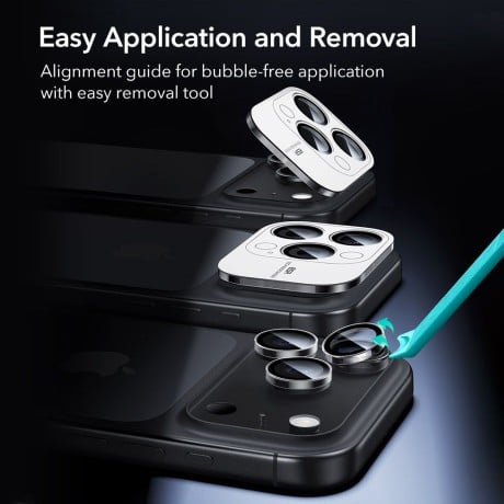 Защитное стекло на камеру ESR Armorite Camera на iPhone 14 Pro / Pro Max / 15 Pro / Pro Max / 16 Pro / Pro Max / 17 Pro / Pro Max - Clear