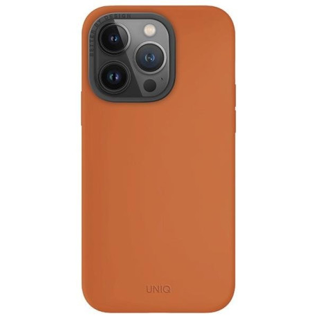 Оригинальный чехол UNIQ etui Lino Hue для iPhone 15 Pro - оранжевый