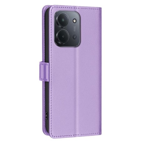 Чохол-книжка Litchi Texture RFID Anti-theft Leather на Xiaomi Redmi 15C 5G / 4G EU 173mm / Poco C85 5G - фіолетовий