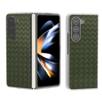 Протиударний чохол Woven Texture Frosted Translucent Frame для Samsung Galaxy Fold 6 5G - зелений