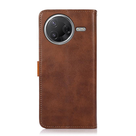 Чехол-книжка KHAZNEH Cowhide Texture на Xiaomi Poco F7 Pro / F7 Ultra Global - коричневый