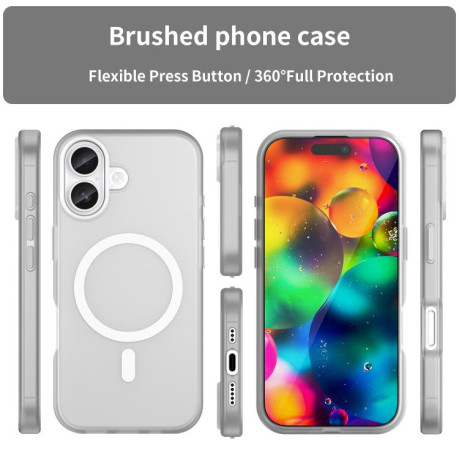 Противоударный чехол MagSafe Frosted Translucent TPU + PC для iPhone 17 - белый