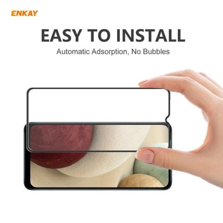 Защитное стекло ENKAY Hat-Prince для Samsung Galaxy A12/M12 - черное