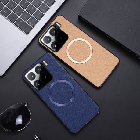 Протиударний чохол CD Magsafe Magnetic Litchi Texture для Xiaomi 15 Pro - хакі