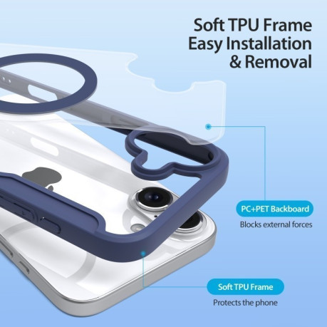 Чехол-книжка DUX DUCIS Skin X Pro Series Magsafe на iPhone 16 - синий