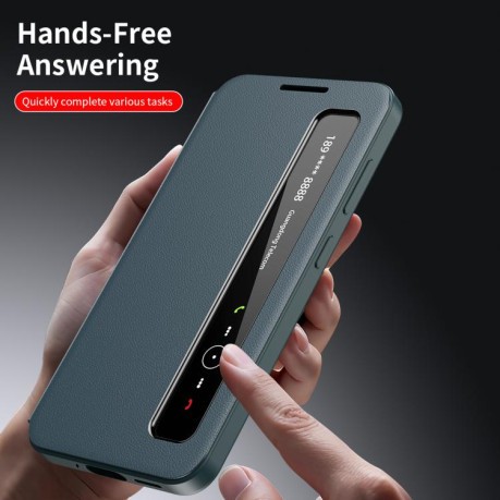 Чехол-книжка Smart View Window Leather для Samsung Galaxy S26+ 5G — зелёный