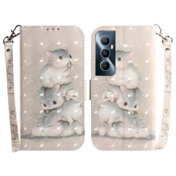 Чехол-книжка 3D Colored Horizontal Flip Leather для Realme C65 4G - Squirrels