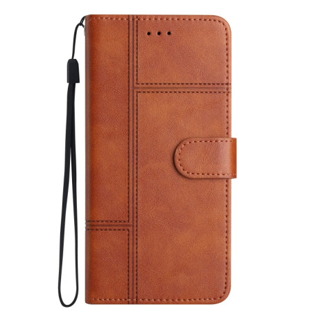 Чехол-книжка Cowhide Texture Stitching Leather на Samsung Galaxy A56 5G - коричневый