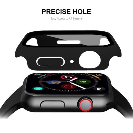 Противоударная накладка с защитным стеклом  ENKAY Hat-Prince 2 in 1 для Apple Watch Series 8 / 7 41mm - розовая