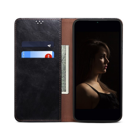 Чехол-книжка Simple Wax Crazy Horse для Realme 13 Pro 5G - черный