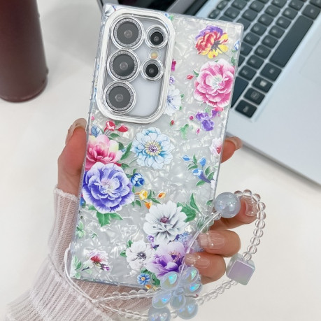 Противоударный чехол Flowers and Plants Series для Samsung Galaxy S25 Ultra 5G - Peony