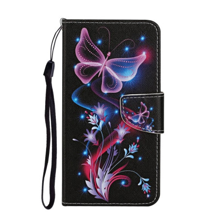 Чехол-книжка Colored Drawing Pattern для Xiaomi Redmi Note 12 4G - Fluorescent Butterfly