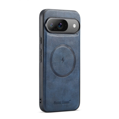 Чохол Fierre Shann Cowhide Texture MagSafe Magnetic для Google Pixel 9 Pro XL - синій