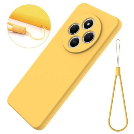 Силиконовый чехол Solid Color Liquid Silicone на Xiaomi Redmi 14C 4G/Poco C75/Redmi A4 5G - желтый