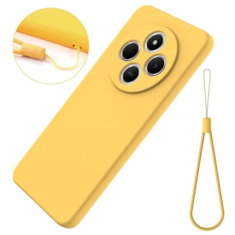 Силиконовый чехол Solid Color Liquid Silicone на Xiaomi Redmi A4 5G - желтый