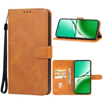 Чехол-книжка EsCase Leather для OPPO Reno12 F/12 FS 5G - коричневый
