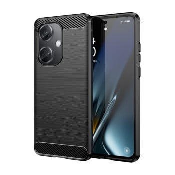 Противоударный чехол Brushed Texture Carbon Fiber на OnePlus Nord CE3 5G - черный
