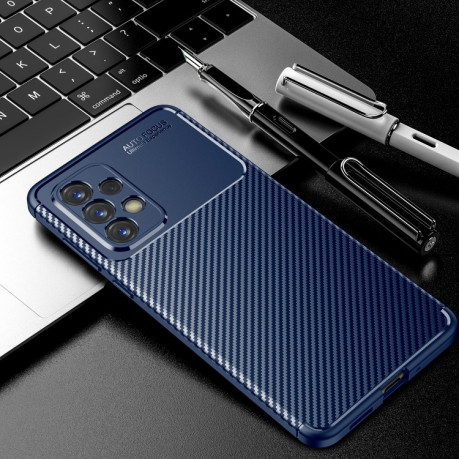Ударозахисний чохол HMC Carbon Fiber Texture Samsung Galaxy A73 5G - синій