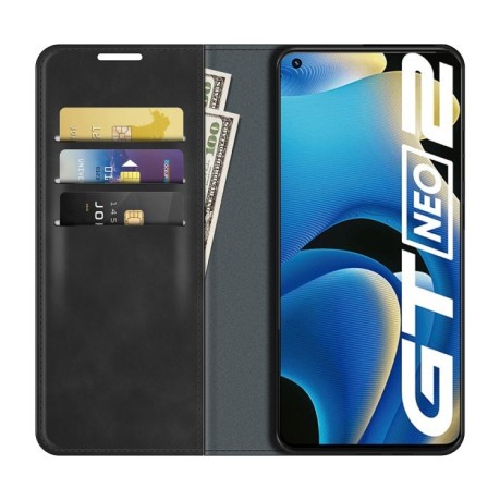 Чохол-книжка Retro-skin Business Magnetic на Realme GT NEO 3T/GT 2/ GT Neo 2 - чорний