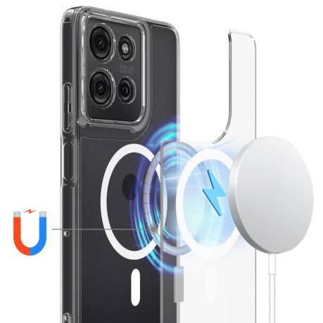 Чохол Clear Case MagSafe Simple Magnetiс для Motorola Moto G75 - прозорий
