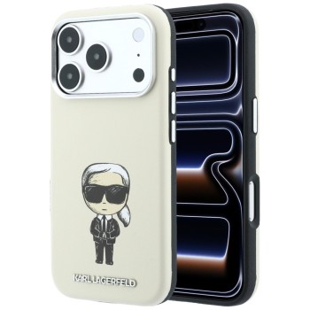 Оригинальный чехол Karl Lagerfeld Smooth Ikonik Sketch с MagSafe на iPhone 18 Pro / 17 Pro - Beige
