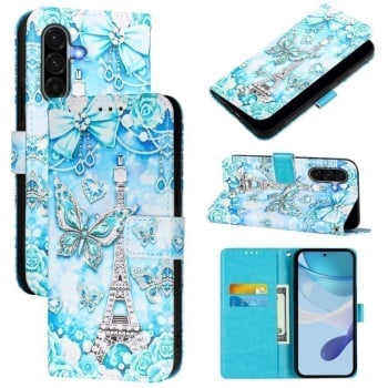 Чехол-книжка Colored Drawing Pattern Plain Weave Leather для Samsung Galaxy A56 5G - Butterfly