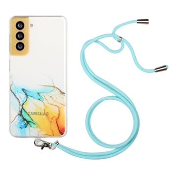 Чохол Hollow Marble Pattern with Neck для Samsung Galaxy S22 5G - жовтий
