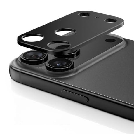 Захисне скло на камеру Kalebol Metal Hollow Lens Protection Ring для iPhone 17 Pro - чорне