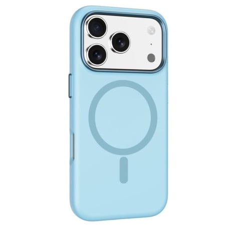 Противоударный чехол Mutural Karen Series Liquid Silicone MagSafe на iPhone 17 Pro Max - голубой