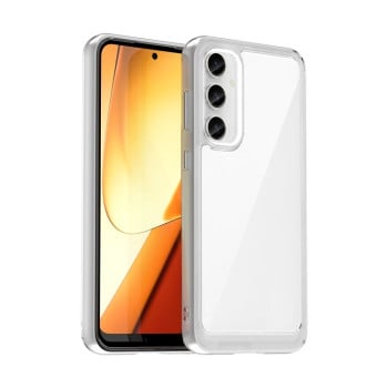 Протиударний чохол Colorful Acrylic Series із кольоровою силіконовою боковиною на Samsung Galaxy S23 FE - прозорий