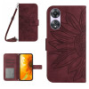 Чохол-книжка Skin Feel Sun Flower для OPPO A58 5G/A78 5G - винно-червоний