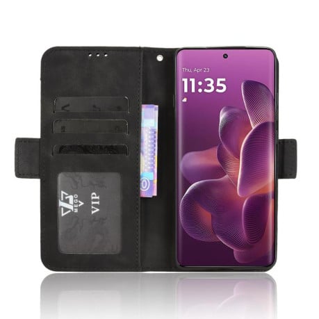 Чехол-книжка Skin Feel Calf на Motorola Edge 60 Pro - чорний