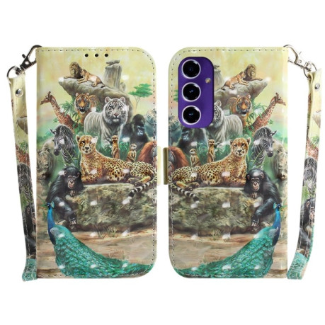 Чохол-книжка Crystal 3D Shockproof Protective Leather для Samsung Galaxy S24 FE 5G - Zoo