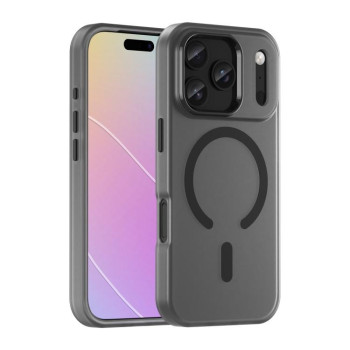 Противоударный чехол MagSafe Frosted Translucent TPU + PC на iPhone 18 Pro — чёрный