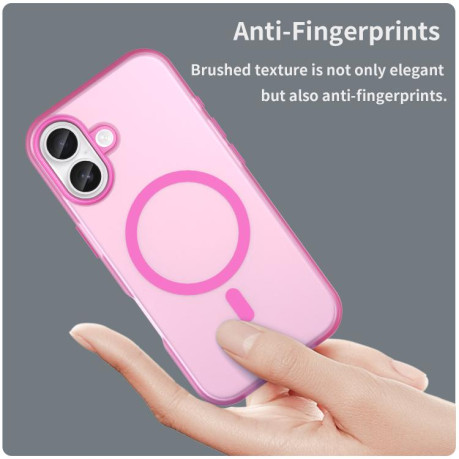 Протиударний чохол MagSafe Frosted Translucent TPU+PC для iPhone 17 - рожевий